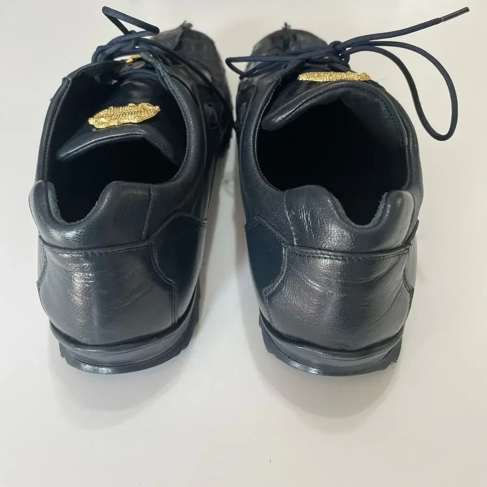 Studio Belvedere Hornback/Calf Men’s Size 10 Shoes Night Blue - Picture 3 of 12